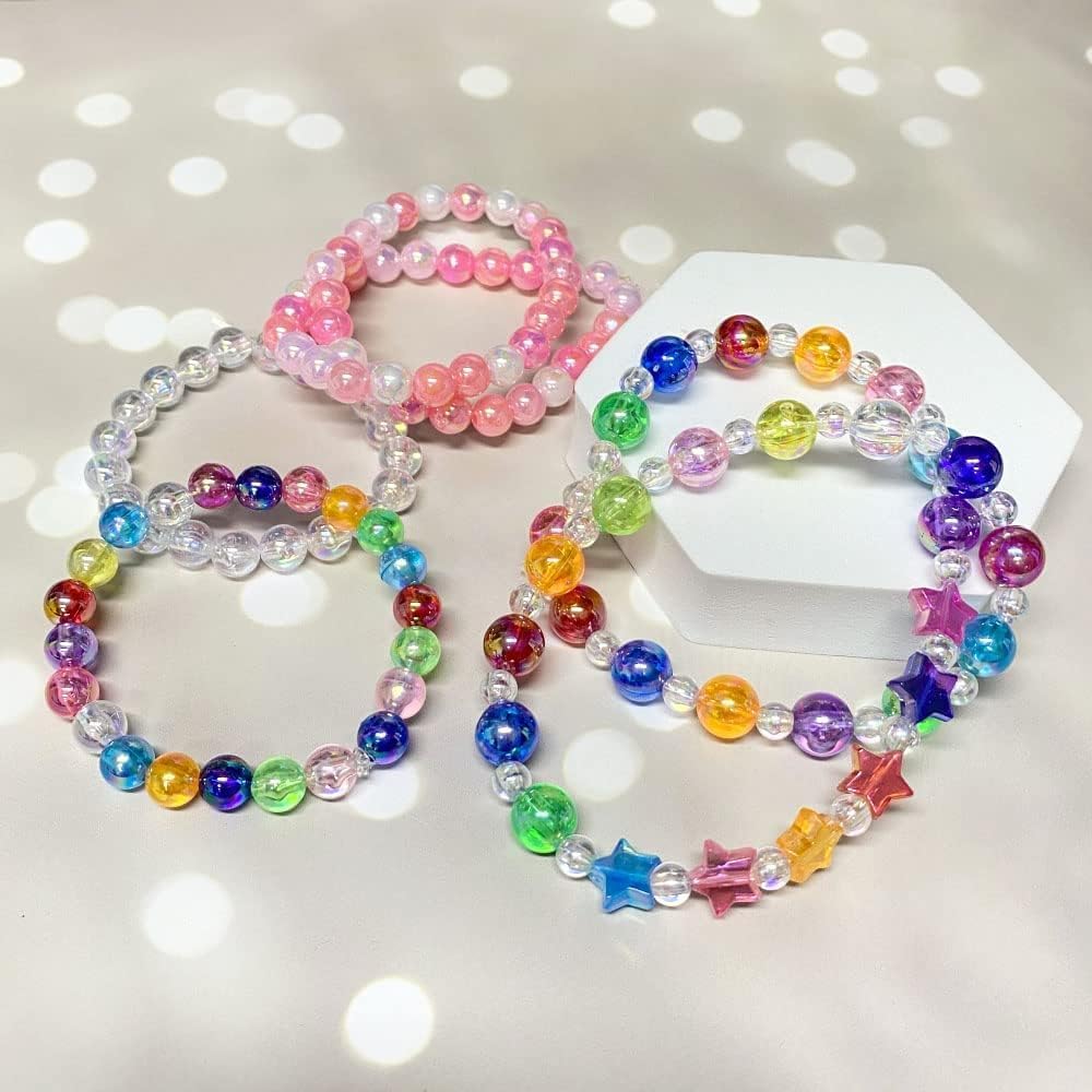 200 cuentas redondas acrílicas de 0.394 pulgadas de colores AB, cuentas espaciadoras redondas con agujeros para aretes, pulseras, collares,