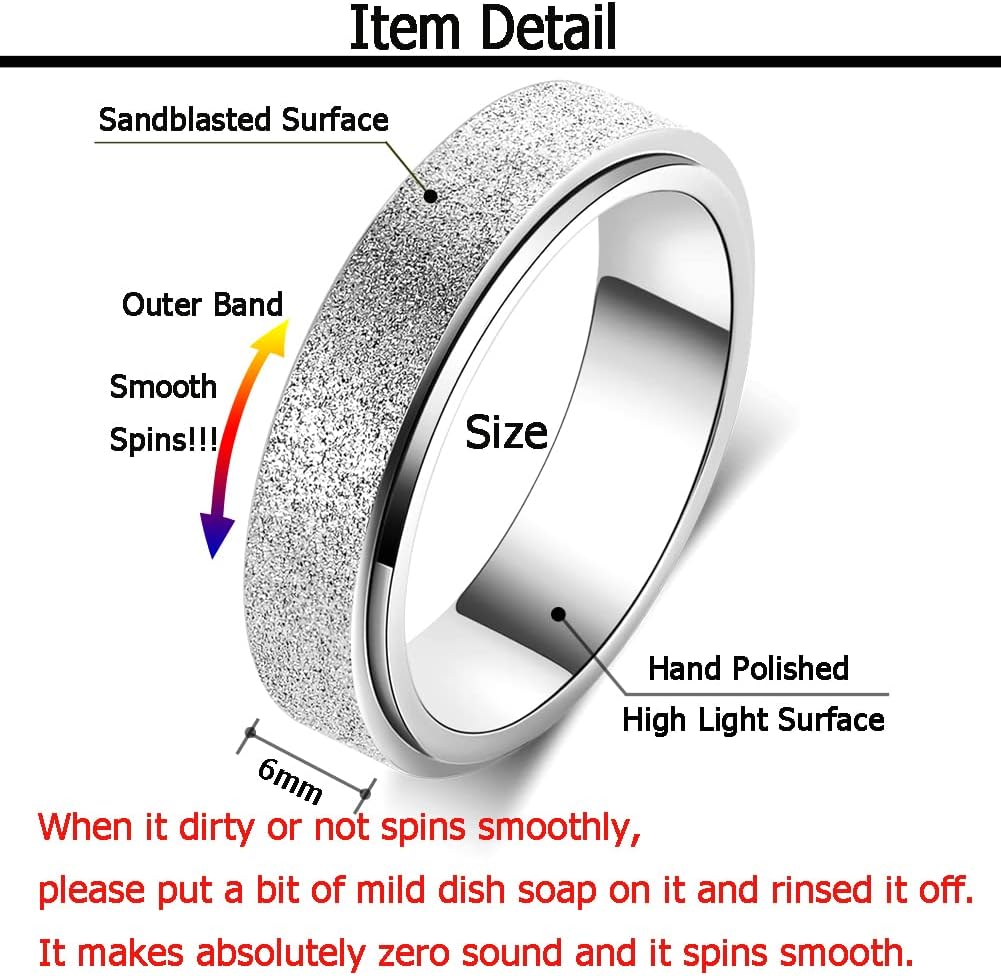 Anillo giratorio para la ansiedad para mujeres, anillos para ansiedad, anillos para ansiedad, juguetes para aliviar la ansiedad, juguetes para