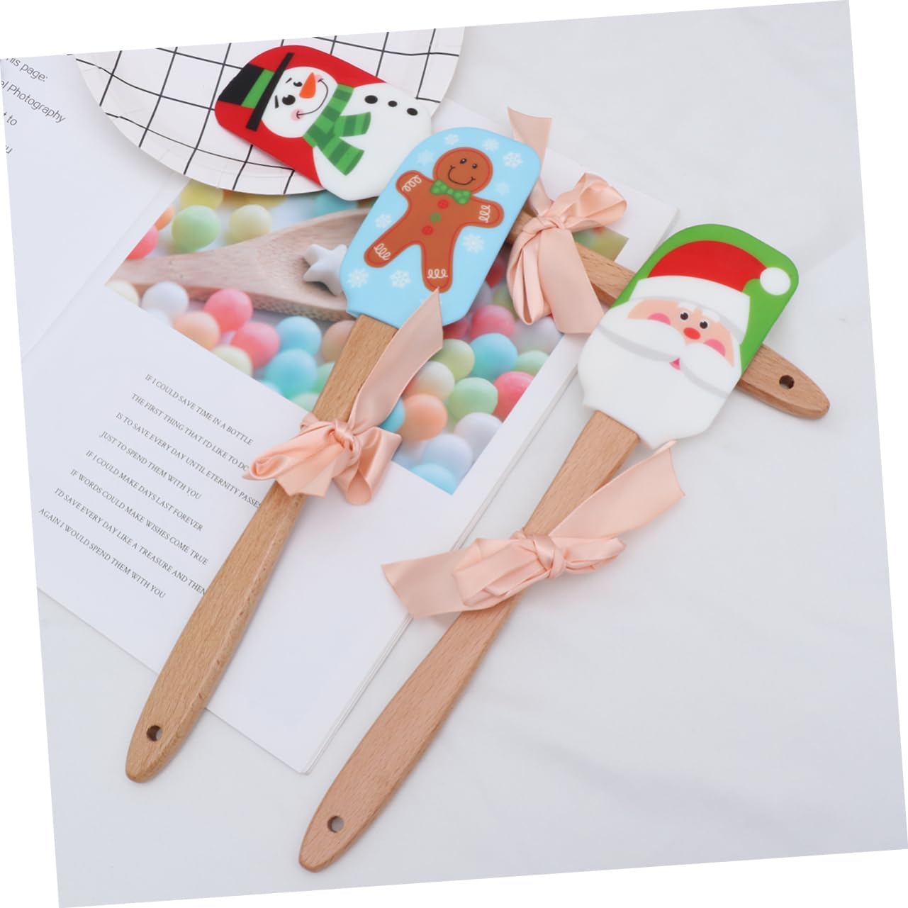 ABOOFAN 9 Pcs Christmas Silicone Spatula Espatulas De Reposteria Butter Scraper for Restaurant Cake Spatula for Bakery Silicon Spatulas Kitchen
