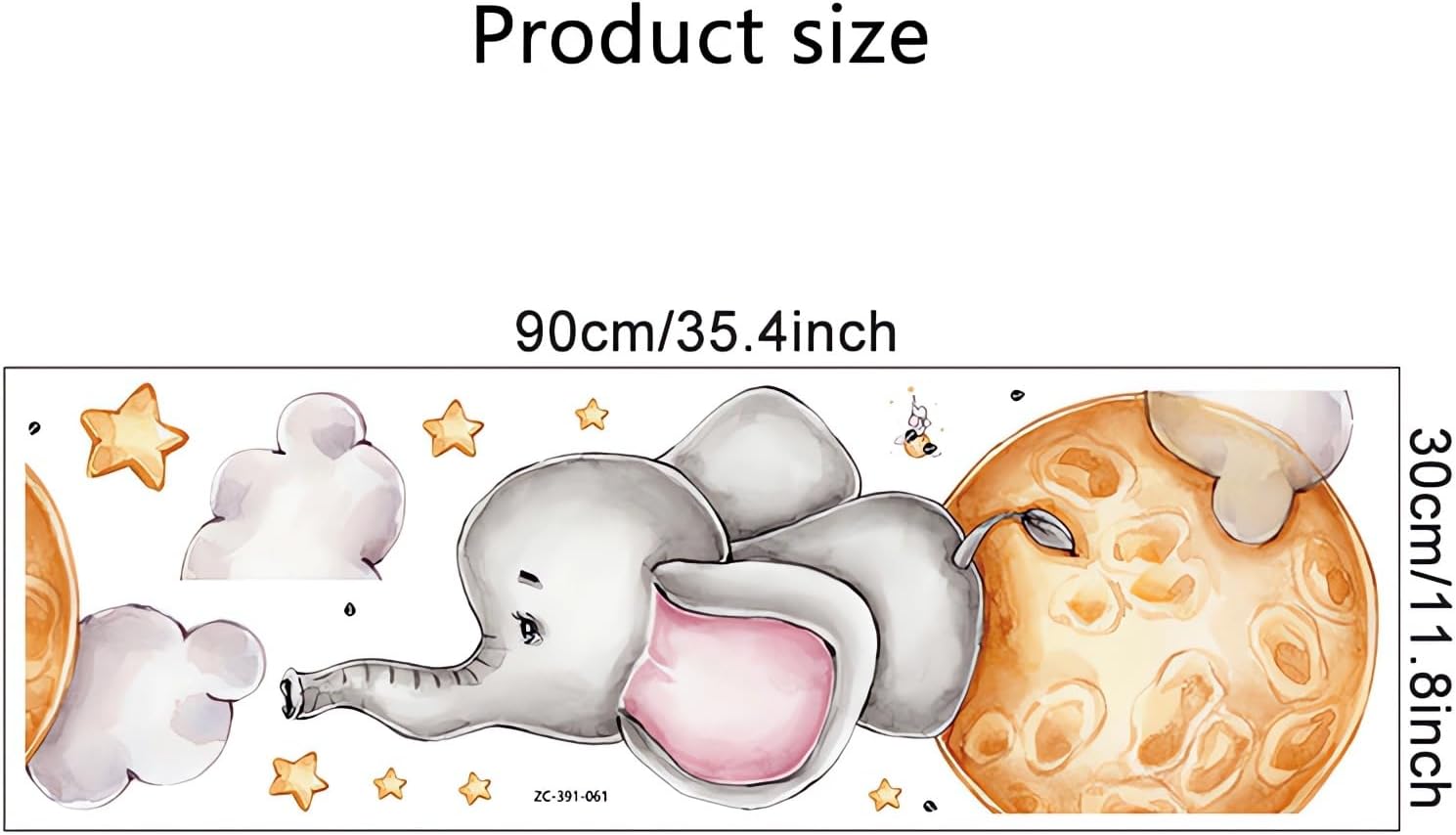 Calcomanías de pared de elefante y estrellas para bebé, diseño de animales de dibujos animados de sacinora para bricolaje, vinilo extraíble para