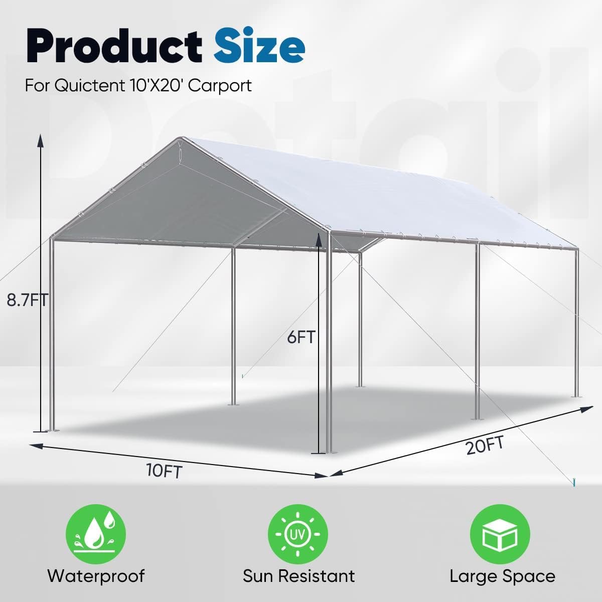 Quictent – toldo de auto de 20 x 10 pulgadas para carpintería