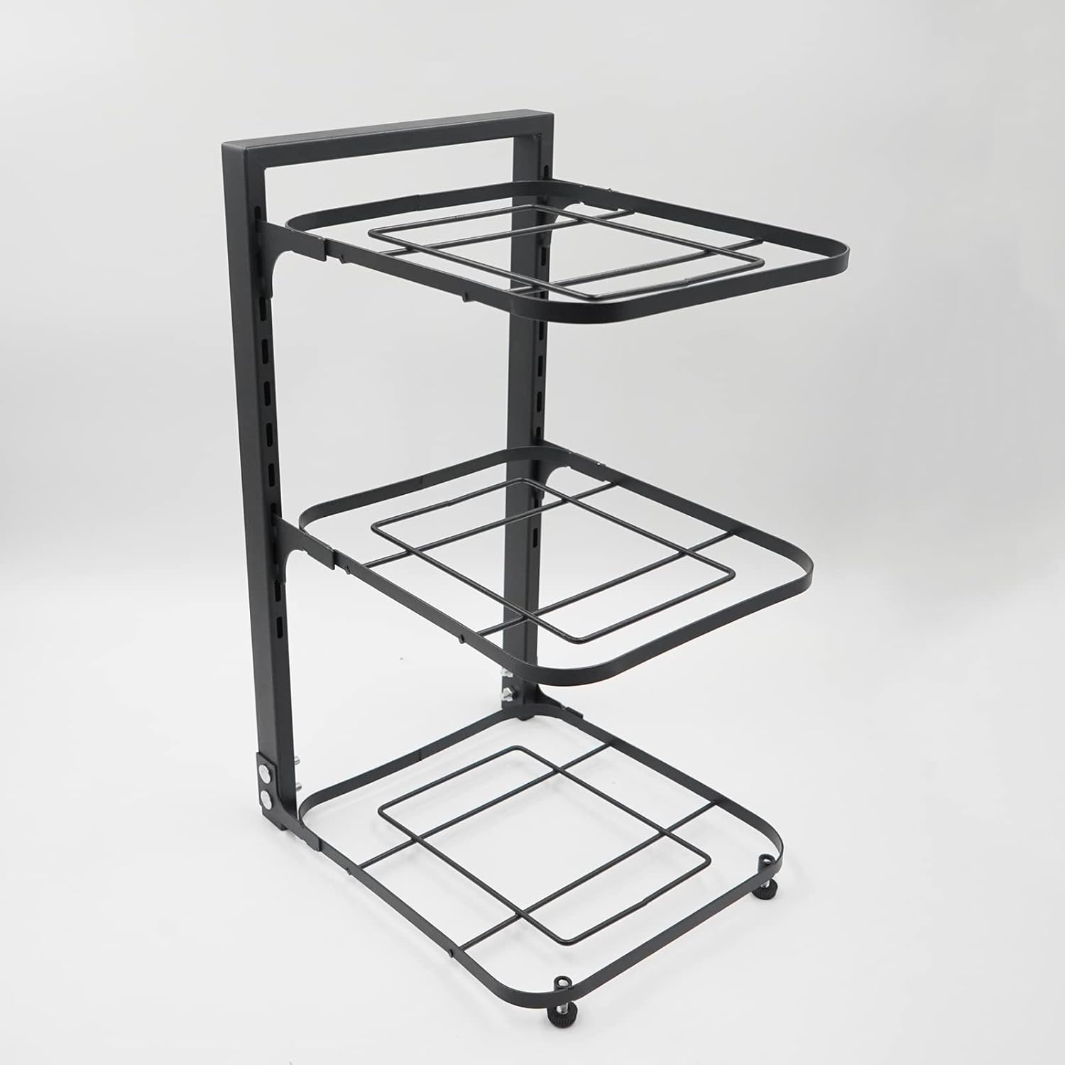 Organizador de ollas y sartenes para gabinete, 3 niveles para organizar la cocina, altura ajustable y ahorro de espacio, con 2 métodos de bricolaje,