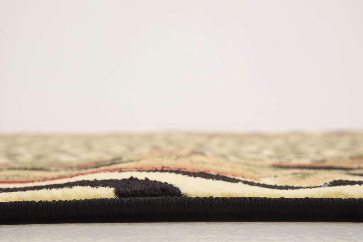 Unique Loom Wildlife Collection – Alfombra inspirada en animales con diseño de bordes de guepardo, 6 x 9 pies, marfilnegro