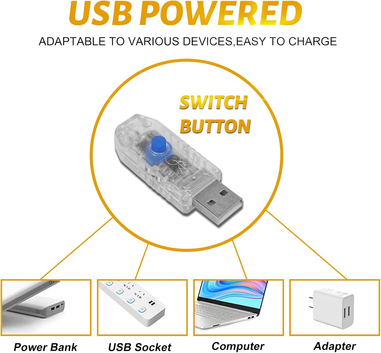 Guirnalda de luces de 33 pies con 100 luces LED USB parpadeantes enchufables de alambre plateado con control remoto y temporizador, 8 modos de