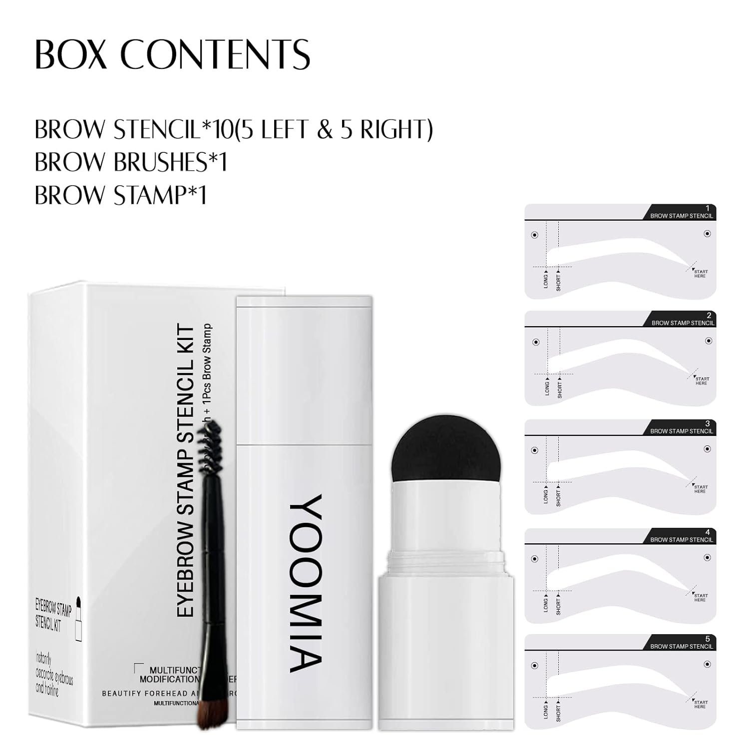 YOOMIA Kit de plantillas de sellos para cejas, impermeable, kit de moldeo de cejas de larga duración en polvo de sombra de línea capilar (rubio)