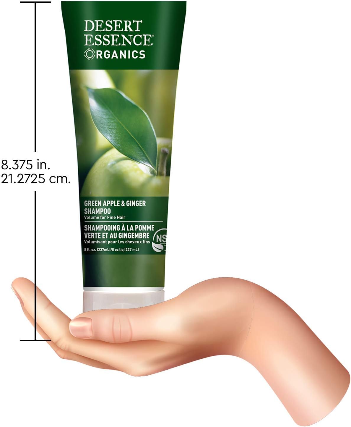 Desert Essence Green Apple & Ginger Champú y acondicionador  8 onzas líquidas  Volumen para cabello fino  Natural  Hidratante profundo