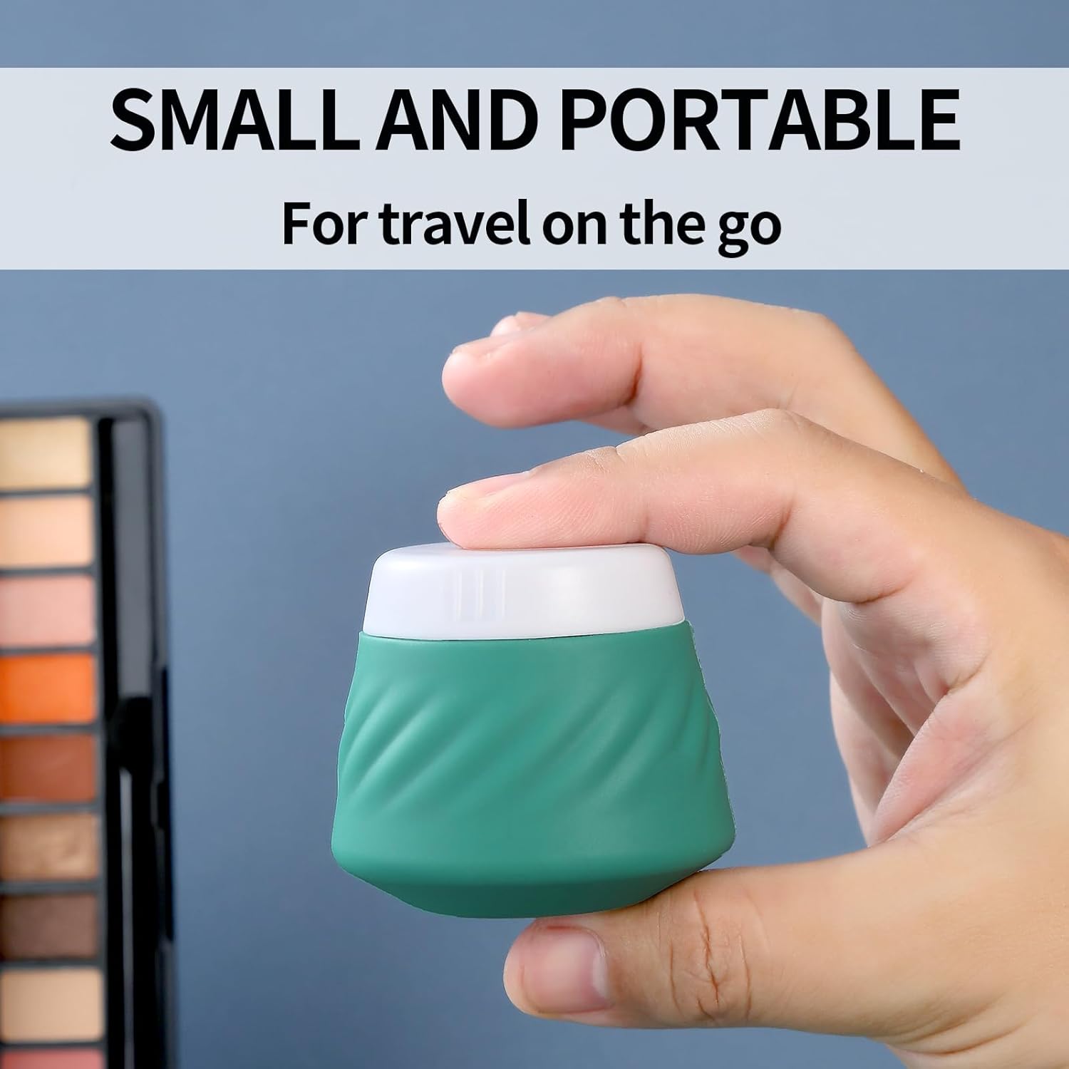 Gemice Recipientes de viaje para artículos de tocador, tarros de crema de silicona aprobados por la TSA recipientes de tamaño de viaje con bolsa