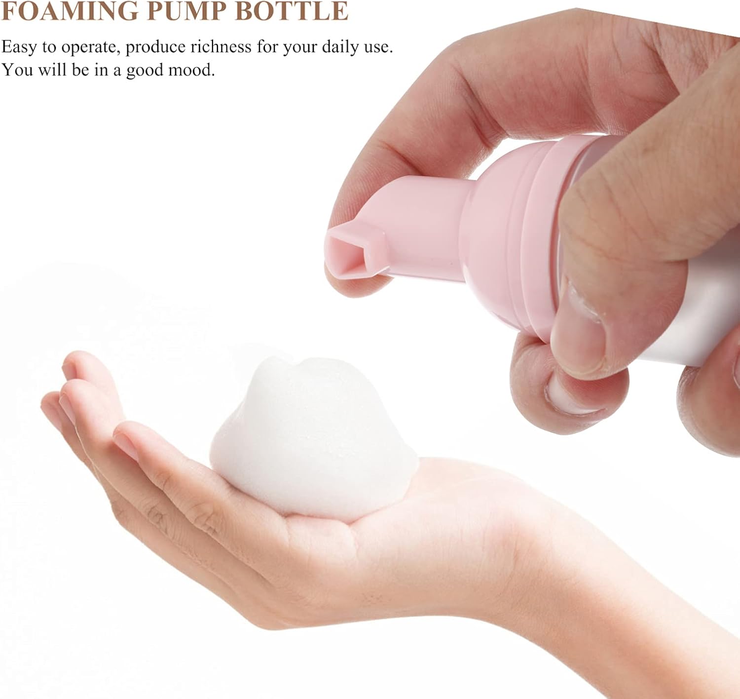 Kichvoe 3 botellas de espuma de jabón, dispensador de botellas de espuma vacía de plástico, mini botella de espuma recargable para jabón y pestañas,