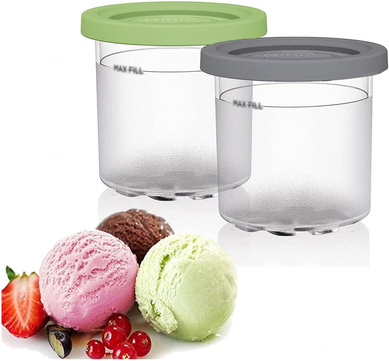 EVANEM 246 recipientes de crema para creami, para contenedores de crema ninja, 16 onzas, seguros y a prueba de fugas para máquina de helados serie
