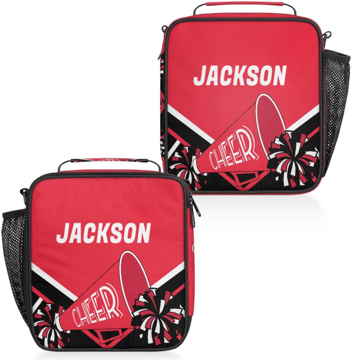 Lonchera reutilizable con nombre personalizado para niños, niñas y adolescentes, coloridas, animadoras, personalizada, aislada, hielera térmica,