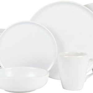 Gibson Home Serenade – Juego de platos y cuencos de cerámica mate, 16 piezas, fabricado en Tailandia, color blanco mate Gibson Home Serenade – Juego de platos y cuencos de cerámica mate, 16 piezas, fabricado en Tailandia, color blanco mate