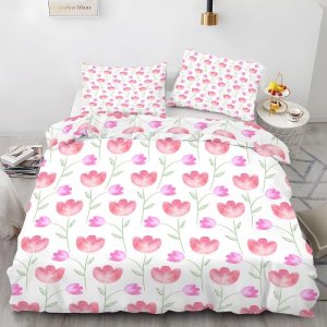 Juego de funda de edredón tamaño individual con estampado de flores, color blanco nieve, funda de edredón de microfibra suave y 2 fundas de almohada Juego de funda de edredón tamaño individual con estampado de flores, color blanco nieve, funda de edredón de microfibra suave y 2 fundas de almohada