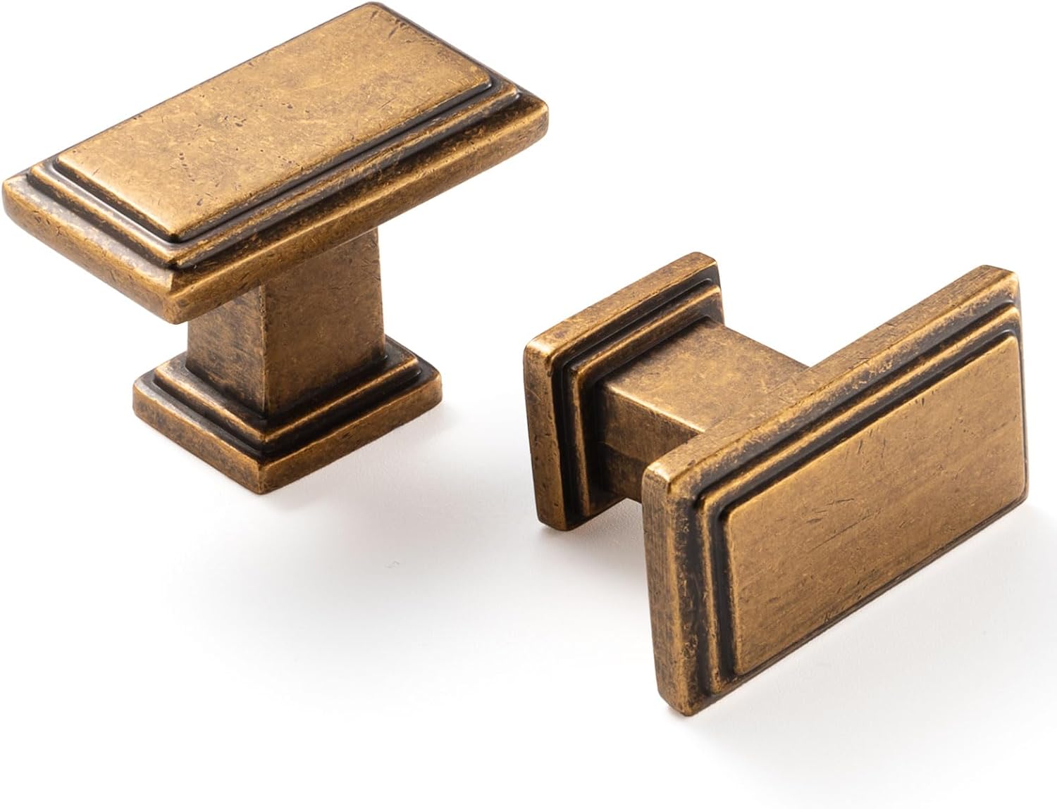 Pomo de latón antiguo, ZK2206 para armario de cocina, paquete de 10, mango rectangular, herrajes sólidos para cajón, aparador, baño, tocador, puerta