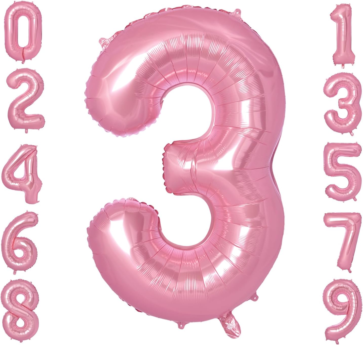 Globos gigantes de 40 pulgadas con números 3, globos gigantes de Mylar de aluminio digital gigante para decoración de fiesta de cumpleaños, boda,