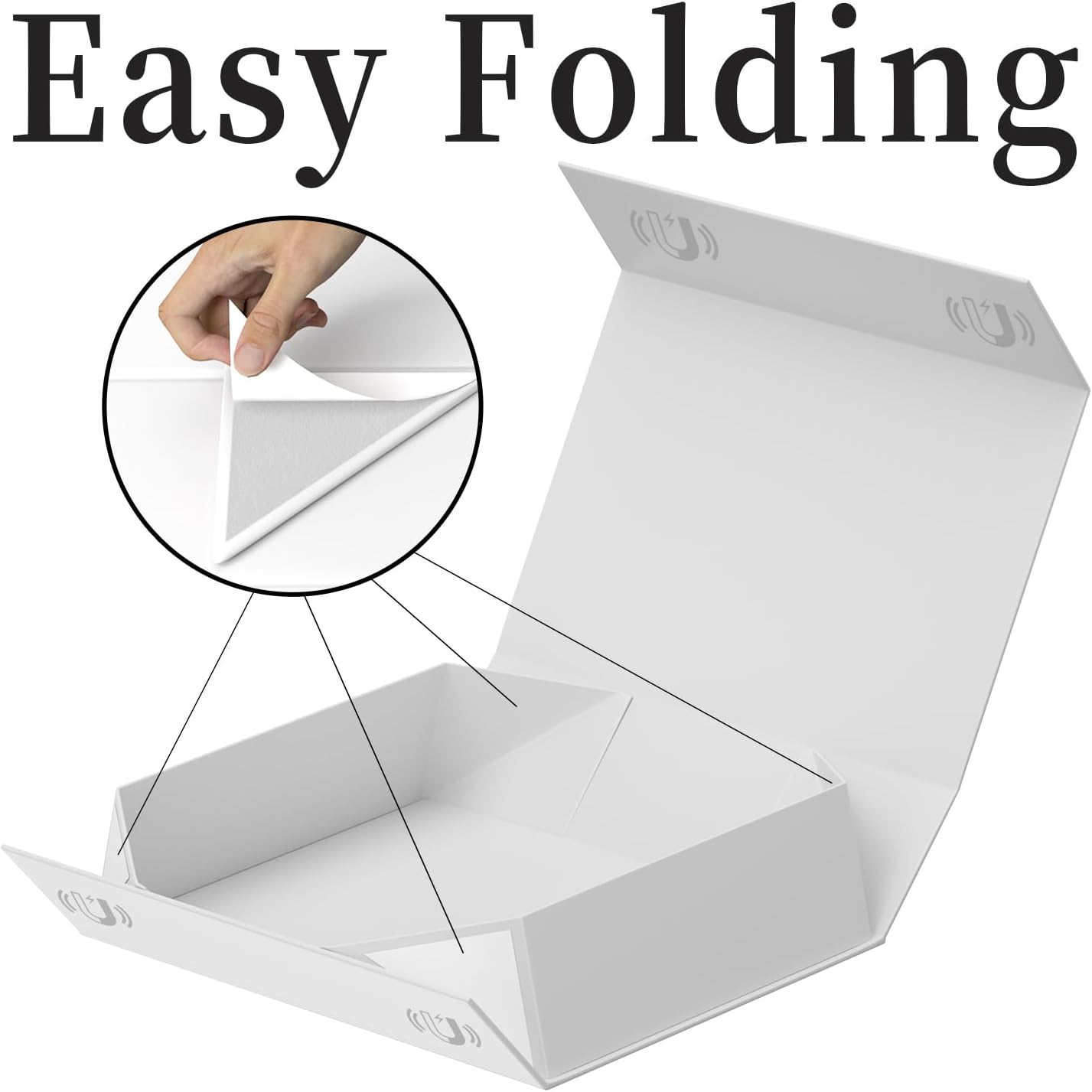 PSHVYM Cajas de regalo con tapas, 11.5 x 7.8 x 3 pulgadas, caja de regalo blanca para regalos, cierre magnético para camisetas, guantes, bufandas,