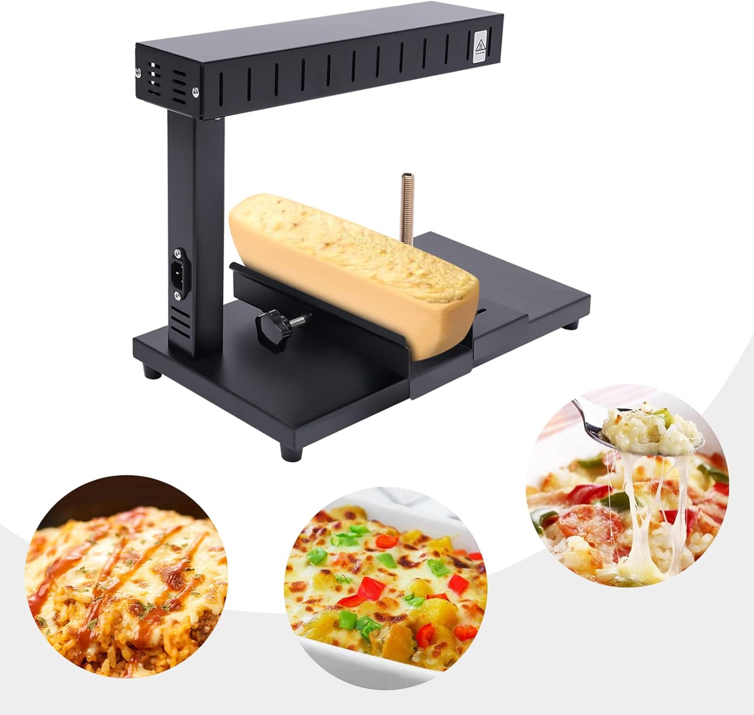 Máquina de parrilla de raclette de queso, 110 V, eléctrica comercial eléctrica para queso, calentador de queso para encimera, calentador de queso