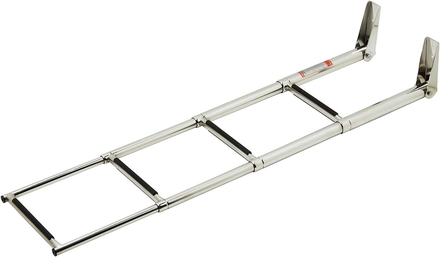 Manifish Escalera de barco de 4 pasos Escalera telescópica de acero inoxidable para embarque de natación Escalera de natación Paso de natación