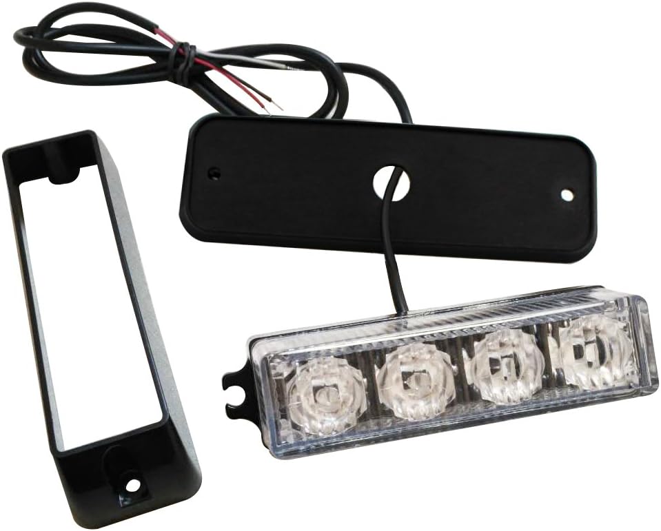 2 luces estroboscópicas de emergencia de 4 LED para camiones de 12-24 V, luz intermitente de advertencia de montaje en superficie, barra de luz de
