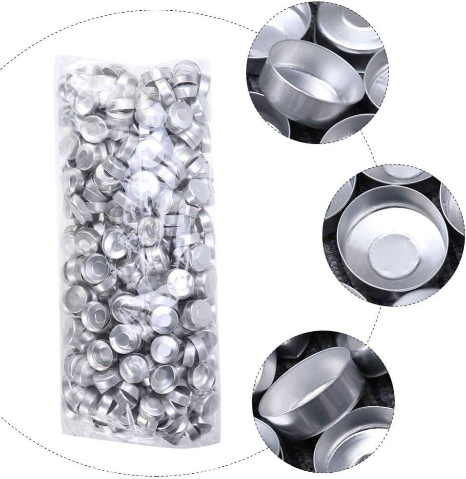 SEWACC 300 piezas de latas de luz de té de aluminio, vasos de cera para velas, caja vacía, lata de té de metal, recipiente para hacer velas