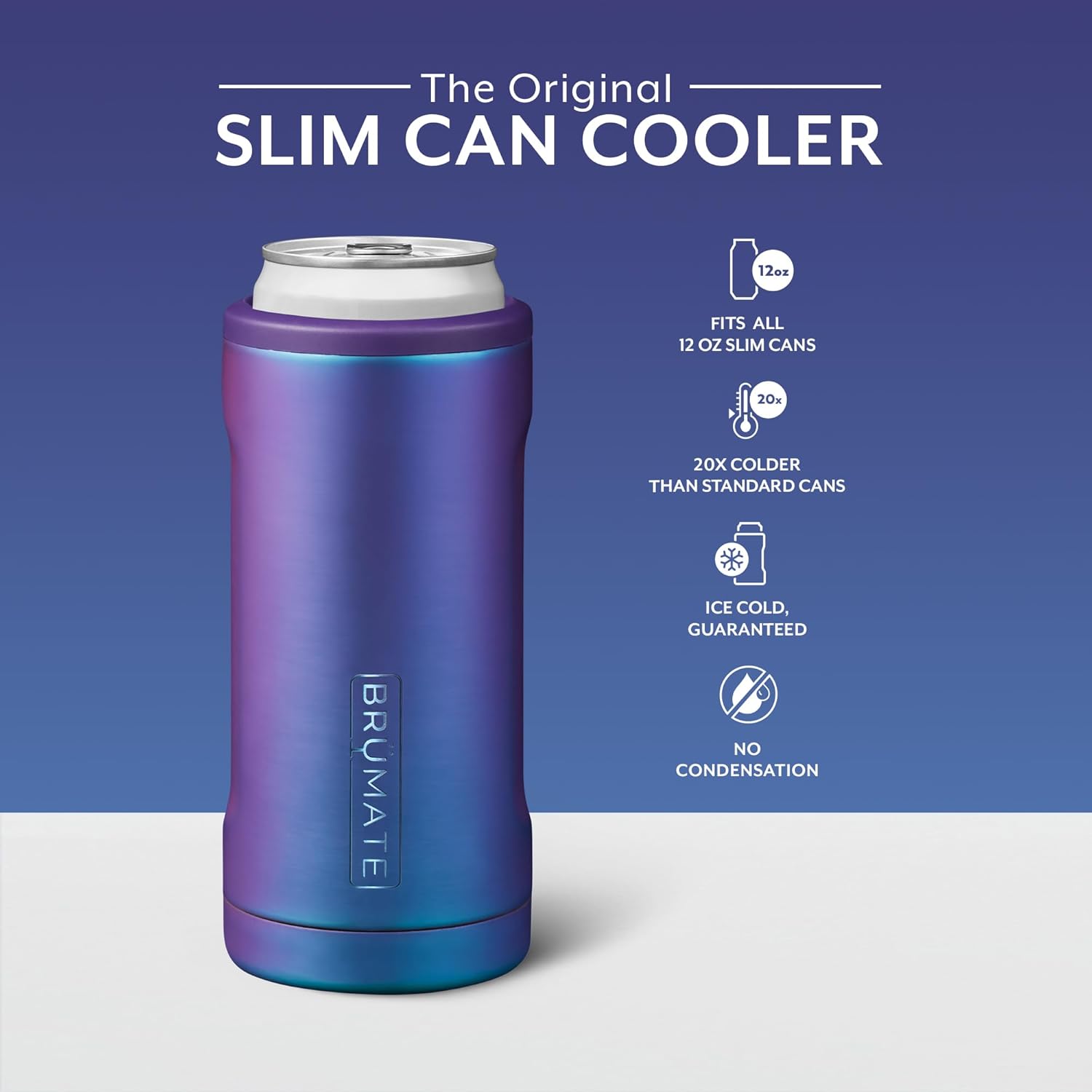 BrüMate Hopsulator Slim – Enfriador de latas aislado, para latas delgadas de 12 onzas, soporte para bebidas de acero inoxidable aislado, para
