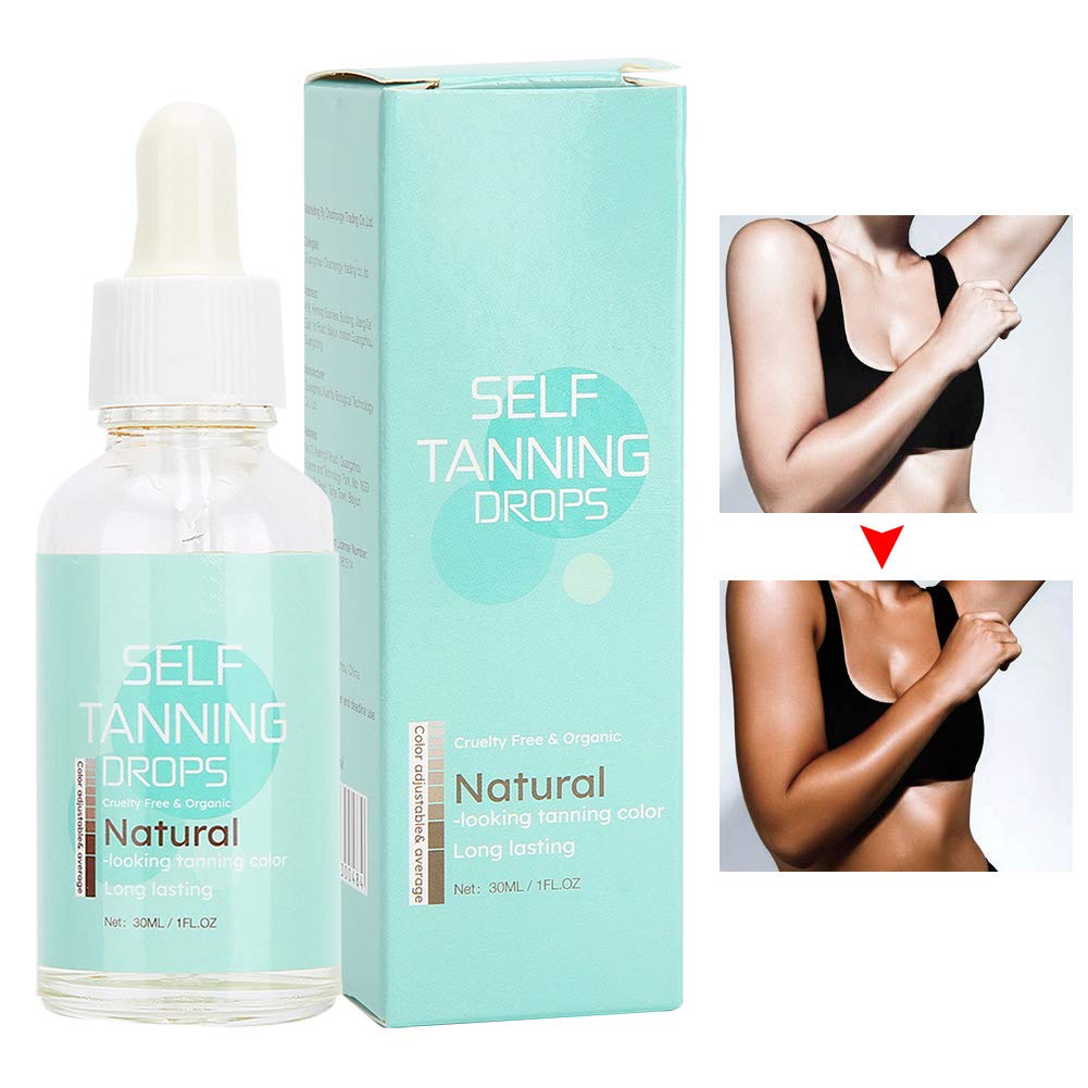 Aerosol autobronceador, gotas concentradas para el cuerpo y la cara, para viajes y playa, 1.0 fl oz de bronceado corporal concentrado Dha gotas de
