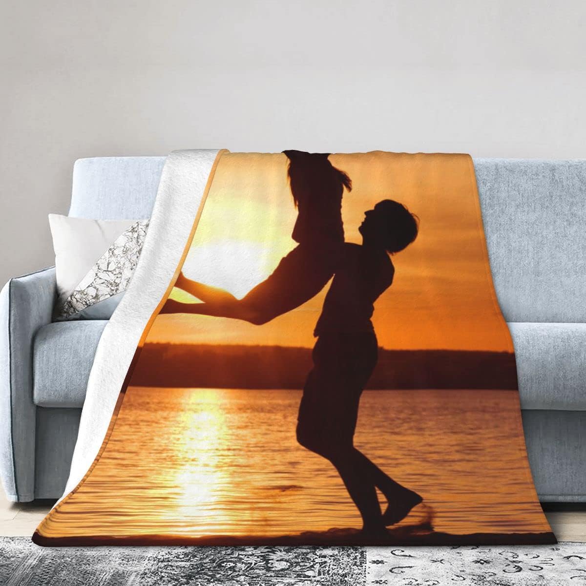 MAZU Manta personalizada con collage de fotos, diseña tu propia manta personalizada con texto y imagen, manta de franela personalizada para padre,