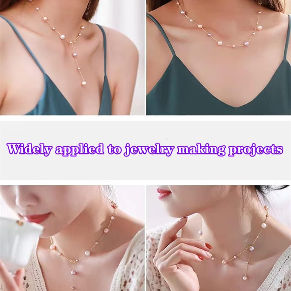 Pinhoollgo 300 cuentas de perlas redondas de 0.315 pulgadas con agujero para manualidades, pulseras, collares, suministros de fabricación de joyas,