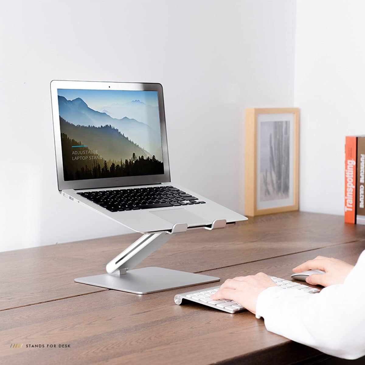 Laptop Stand,360 Rotation Aluminum Alloy Material Durable Cooling Base Laptop Stands for 10 to 15.6 Inches Notebook Computer (Color  Silver)