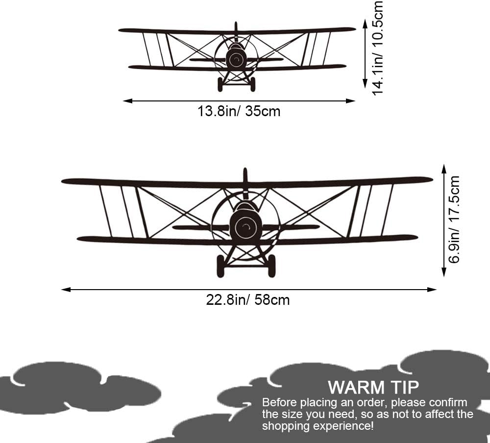 2 calcomanías de pared de avión, calcomanías de pared de aviones extraíbles para sala de estar, dormitorio, decoración del hogar, mural de arte para