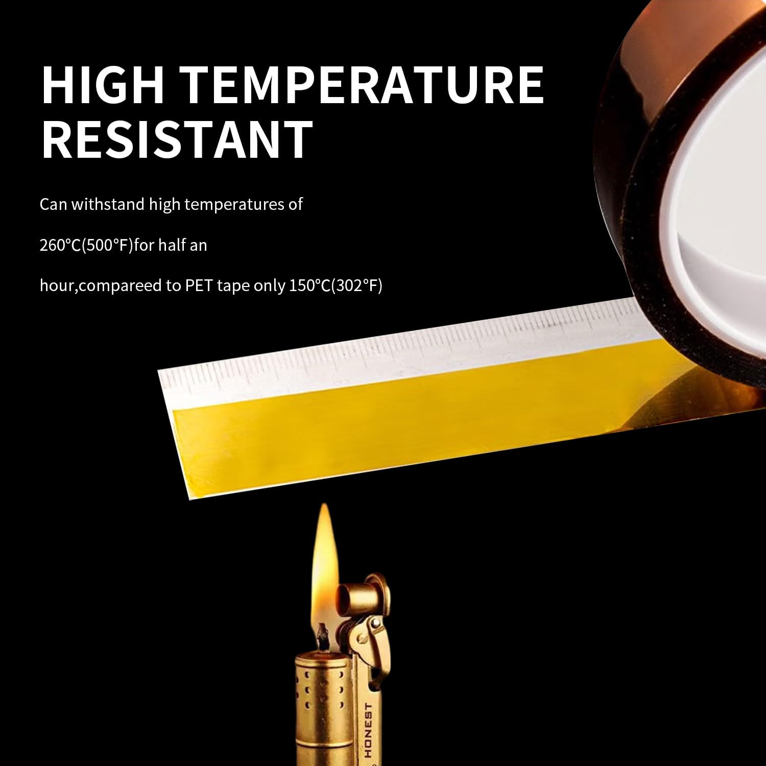 VCHOMY Cinta de calor para sublimación, prensa de calor, poliimida de transferencia de calor, 500 , resistente a altas temperaturas, Kapton, cinta