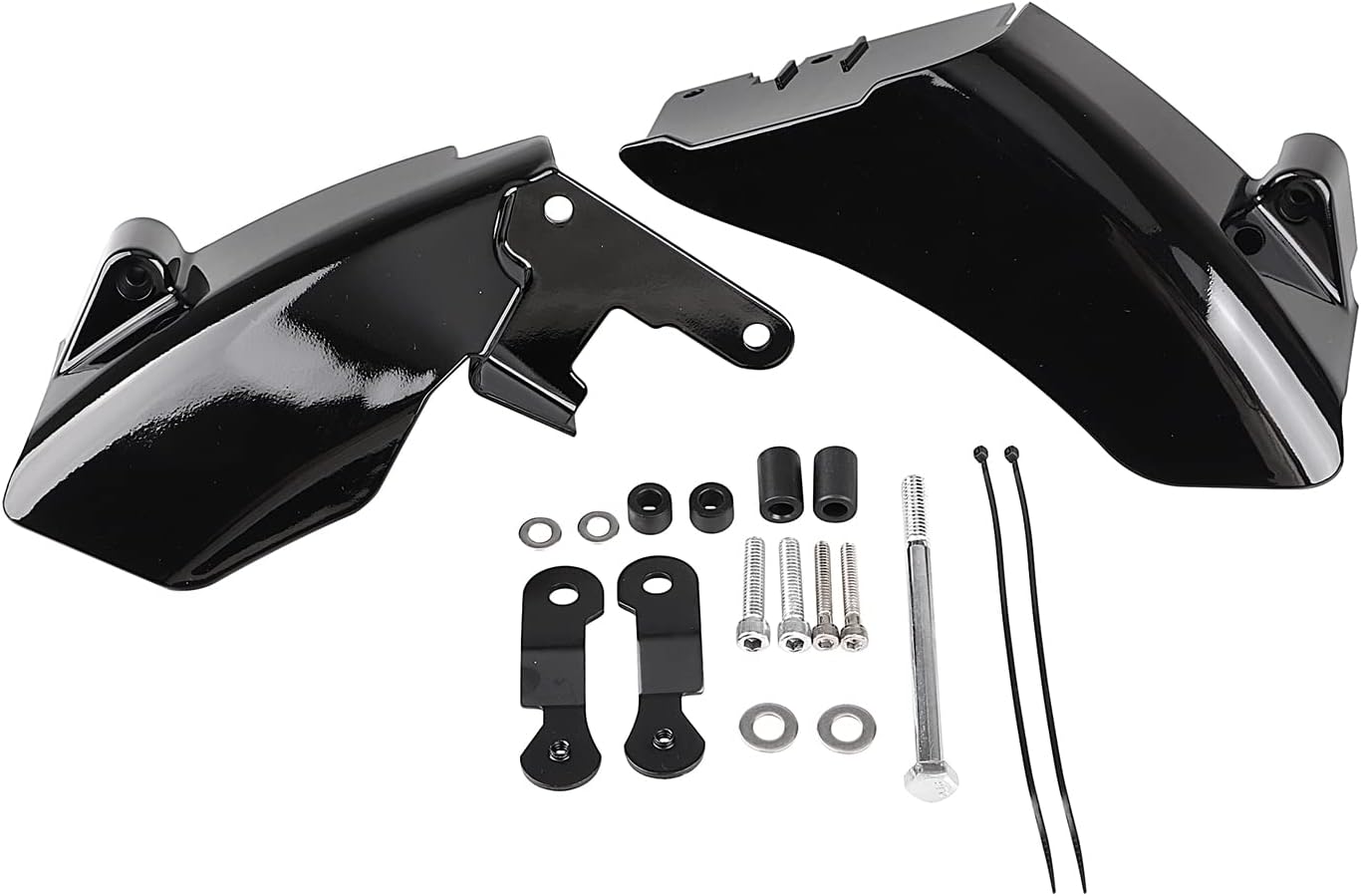 Kit de cubierta de protector térmico para deflector de aire de marco medio para Harley Dyna Wide Glide Low Rider Street Bob Fat Bob 2006-2022, negro