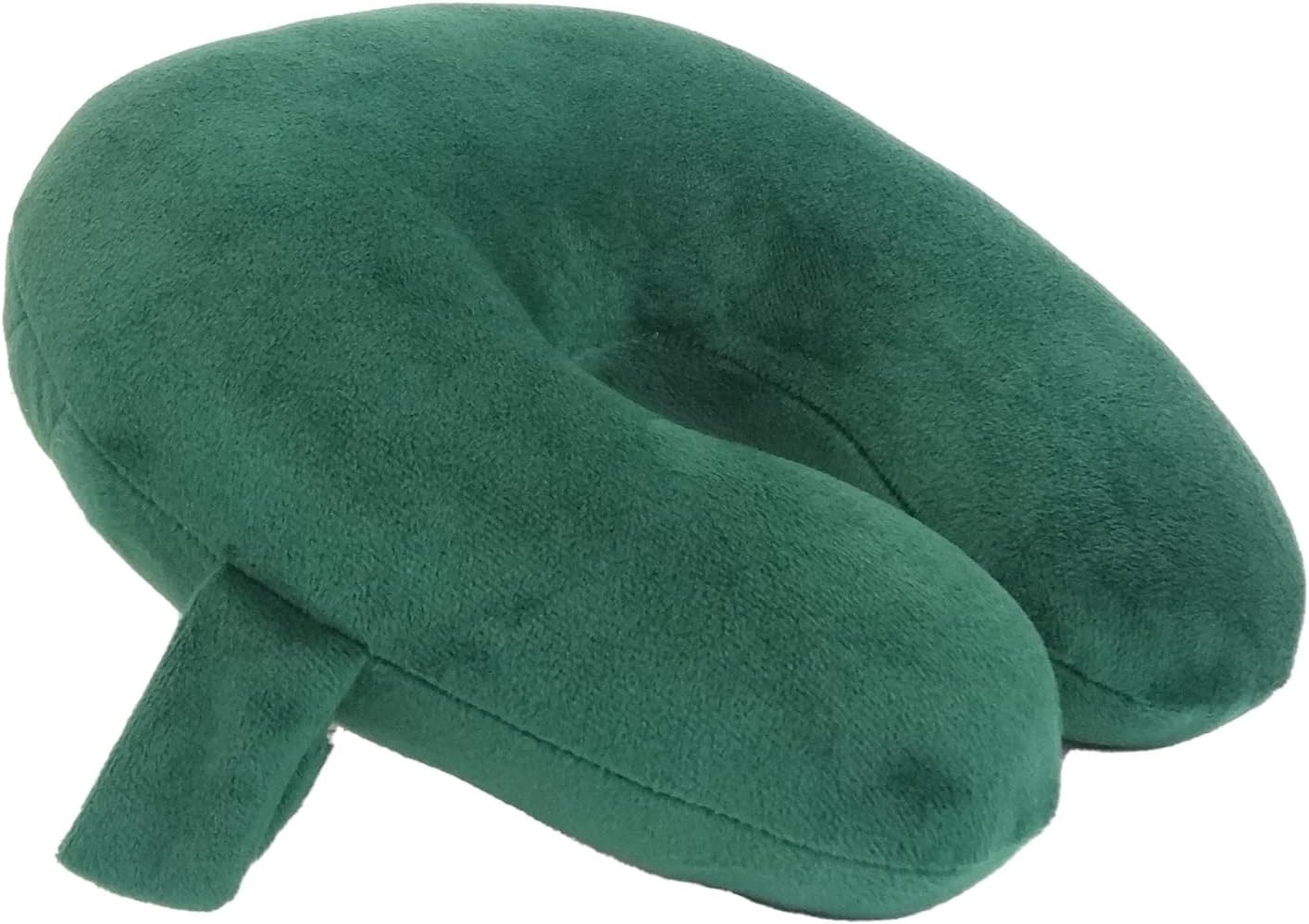 Almohada de cuello de microfibra suave y acogedora para niños, compacta, perfecta para viajes en avión o automóvil, verde cazador