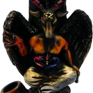 Baphomet – Figura de cabra sabática hecha a mano, arte satánico, cuenco de coco natural, regalos ocultos espirituales para fumadores Baphomet – Figura de cabra sabática hecha a mano, arte satánico, cuenco de coco natural, regalos ocultos espirituales para fumadores