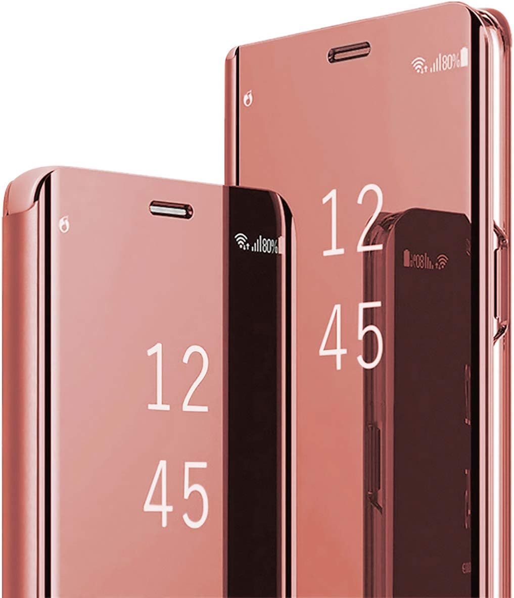 Funda para Samsung Galaxy A13 5G – Funda de piel con soporte, espejo S-View, protección a prueba de golpes y antiarañazos