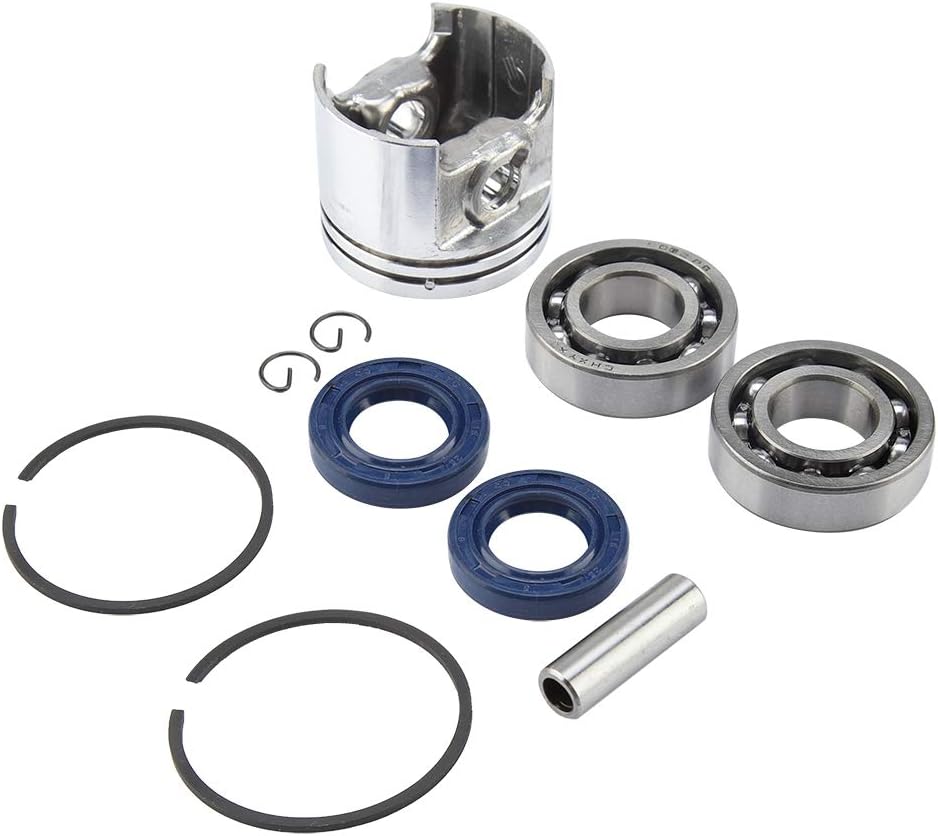 TOPINCN 37mm Piston Rings Bearing OilKit for STIHL 017 MS170 Chainsaw, OilBearingsCarburetor Replacement for Grass Cutter and Lawn Mower