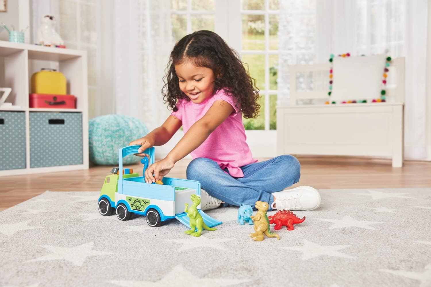 Kidoozie Dino Adventure Hauler – Vehículo interactivo y juego con luces y sonidos