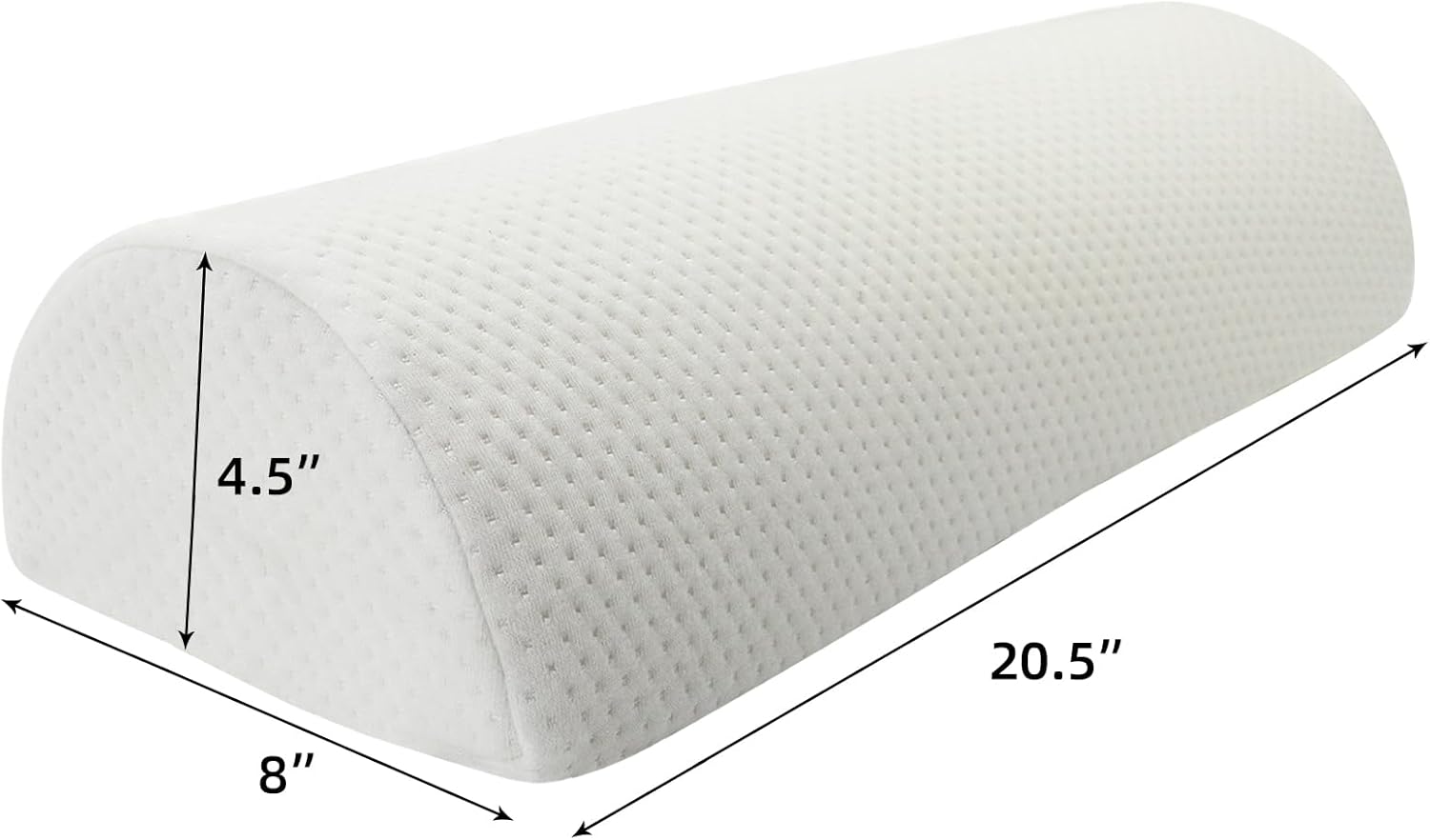 Almohada de media luna, perfecta para piernas, rodillas, espalda baja, tobillo y cabeza. Soporte lumbar versátil para cama, incluye espuma