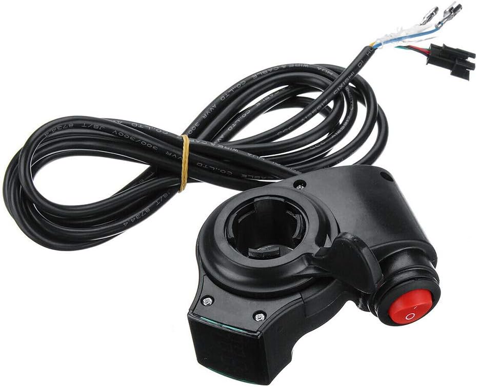 Controlador de voltaje del acelerador de pulgar negro con interruptor de pantalla LED para scooter eléctrico Pocket Bike 12V-84V plástico E-Bike