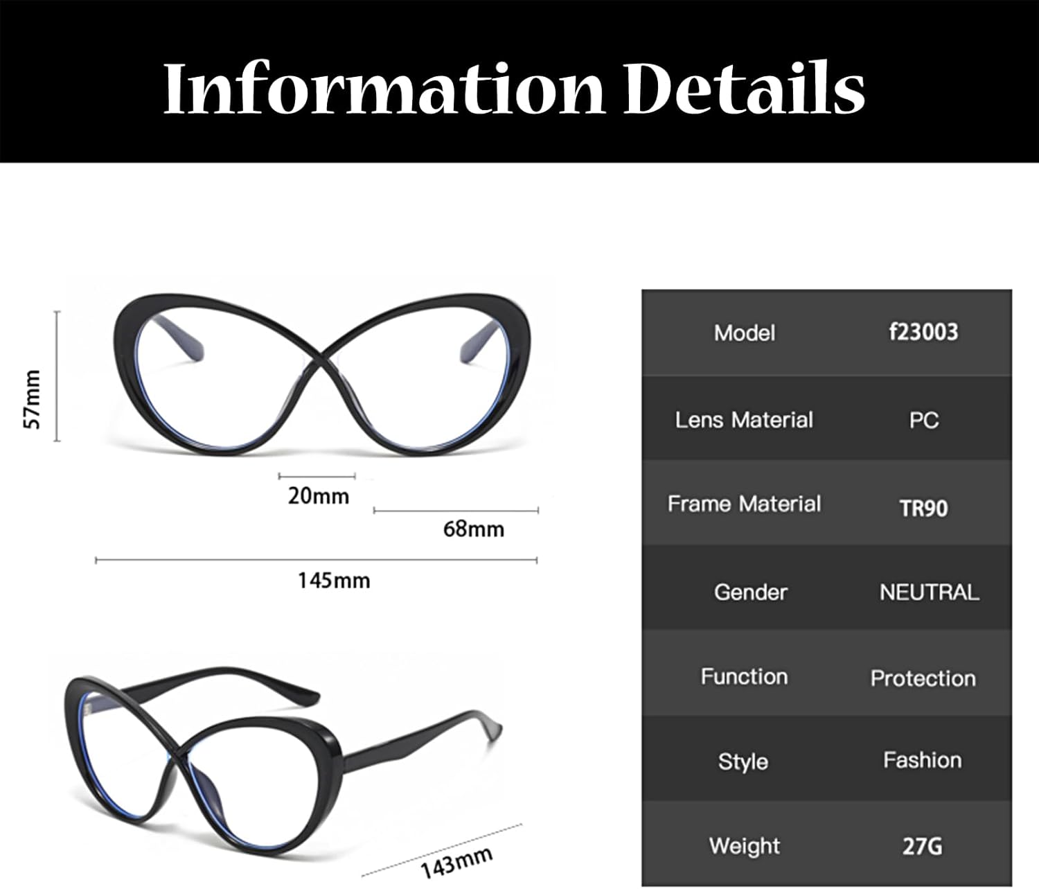 Gafas de bloqueo de luz azul de gran tamaño para mujer, gafas ovaladas de ojo de gato, para computadora, antifatiga ocular