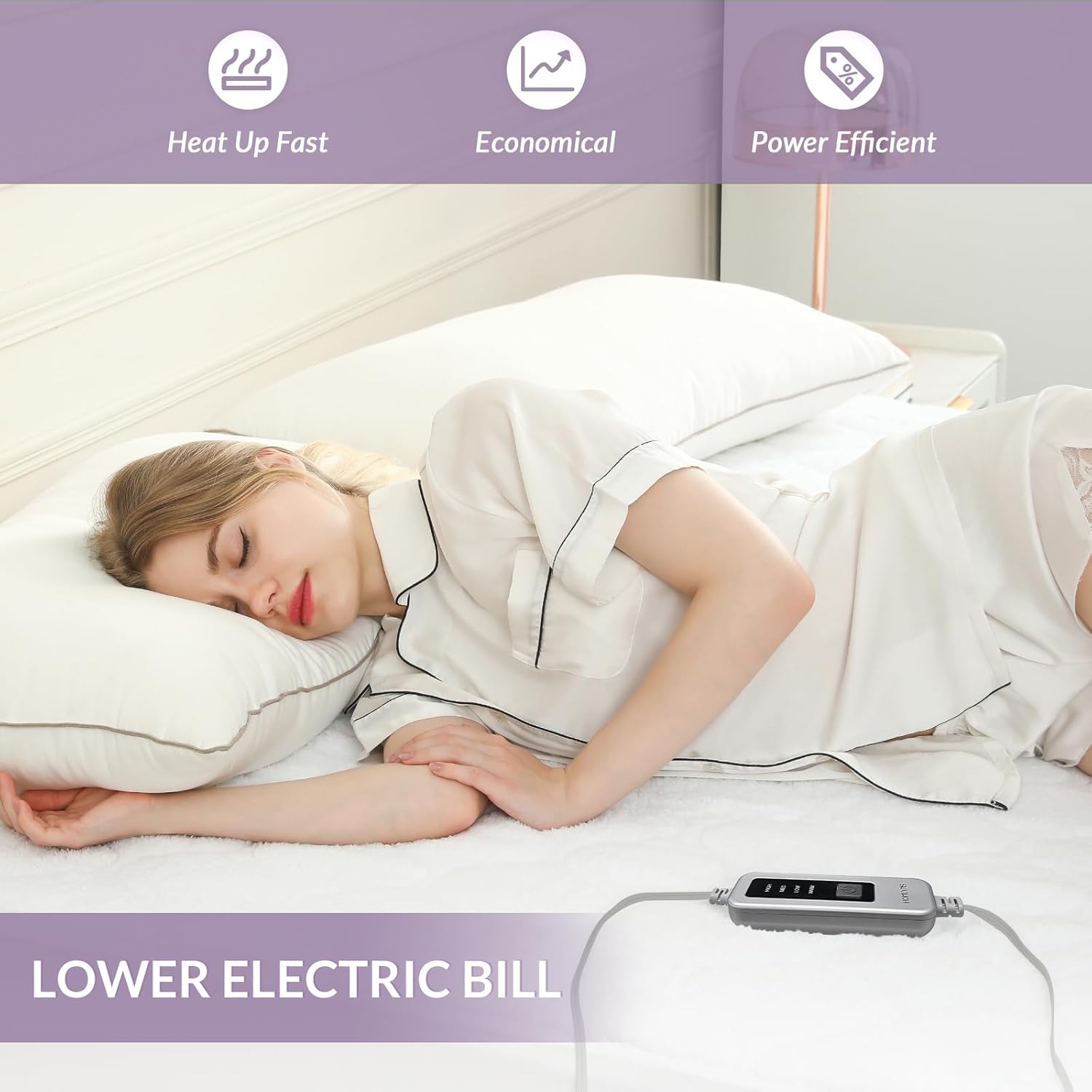 HOMLYNS Protector de colchón eléctrico (individual)