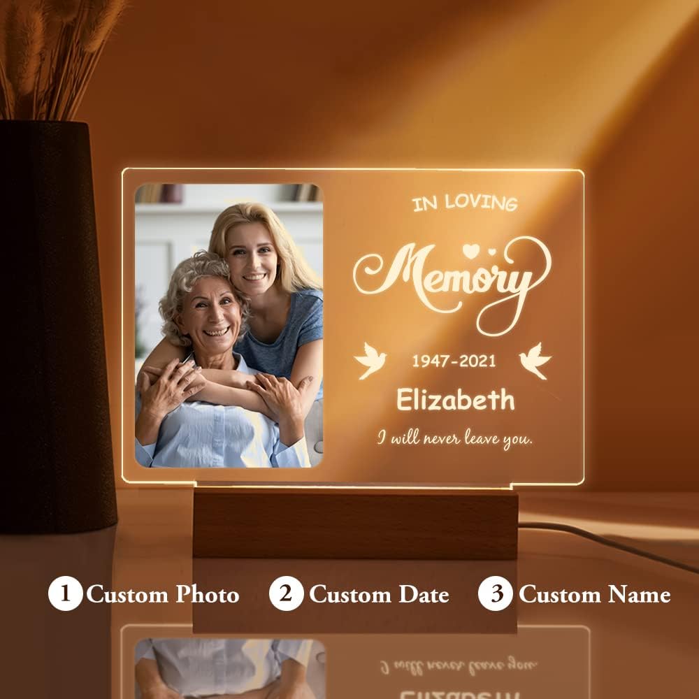 VEELU Regalos conmemorativos personalizados para la pérdida de mamá, regalos personalizados en memoria de un ser querido, regalos de condolencias,