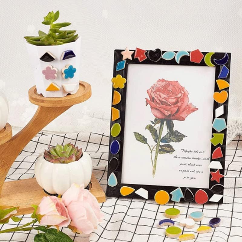 500g1.1lb Random Color Irregular Ceramics Mosaic Tiles,DIY Making Creative Ceramic Mosaic Tiles for DIY Craft Plates Flowerpots Vases Cups Mosaic