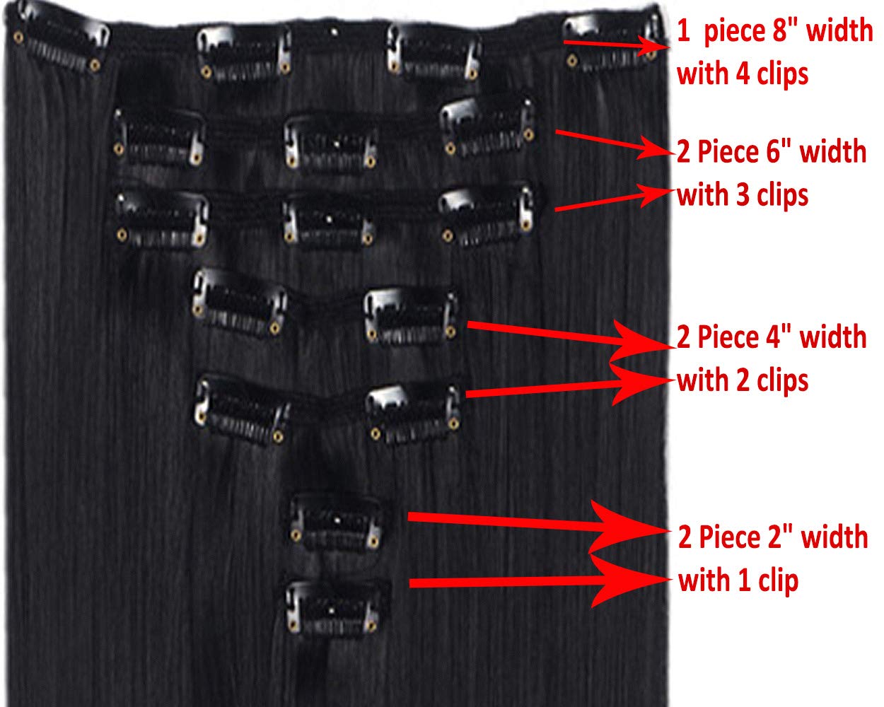 35días entrega 7 piezas 16clips 2324″ de grosor Encrespado lacio cabeza completa Extensiones de Pelo de trama doble con clip 20colores