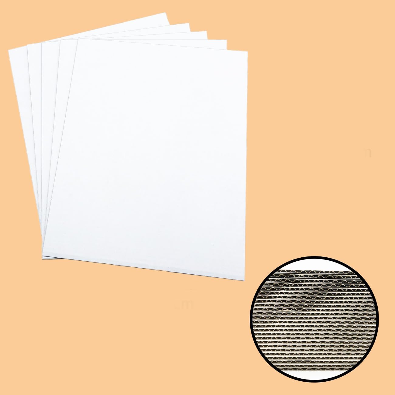 Hojas de cartón corrugado de 12 x 15 pulgadas, almohadillas de capa plana, separadores rectangulares blancos, tableros de tarjetas planas a granel