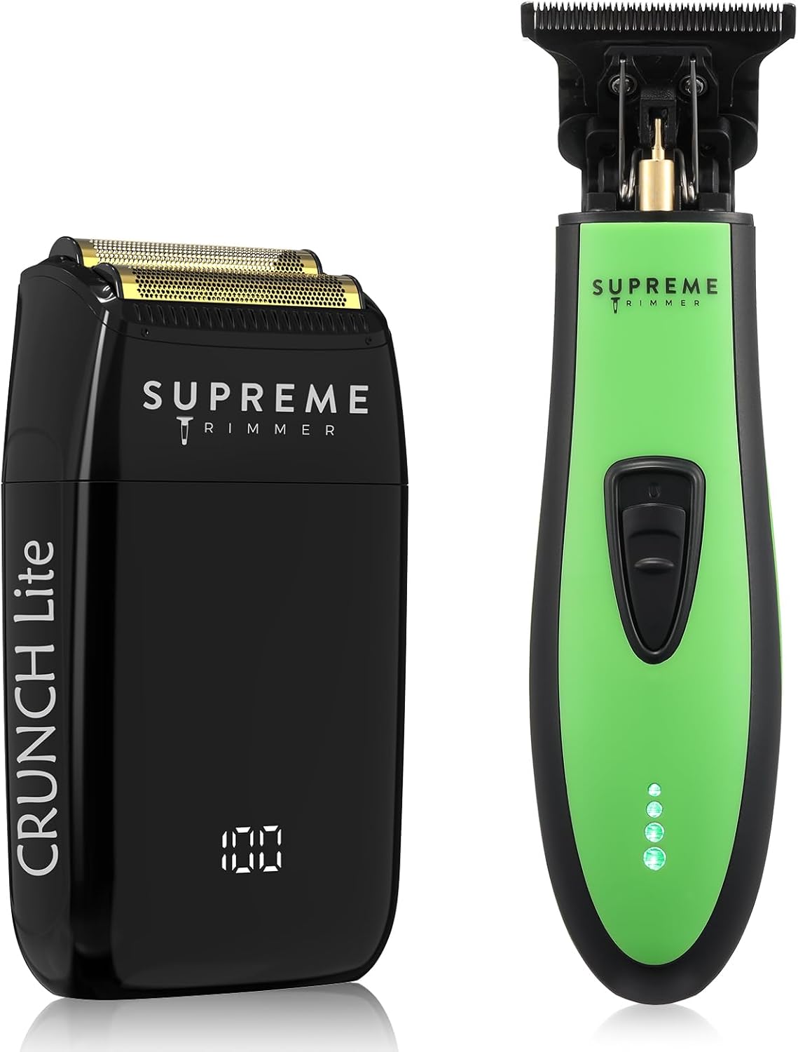 Supreme Trimmer Kit de corte de pelo de peluquero  Recortadora de pelo y afeitadora de lámina profesional para hombres  DLC T-Shaper ST5215 Acid