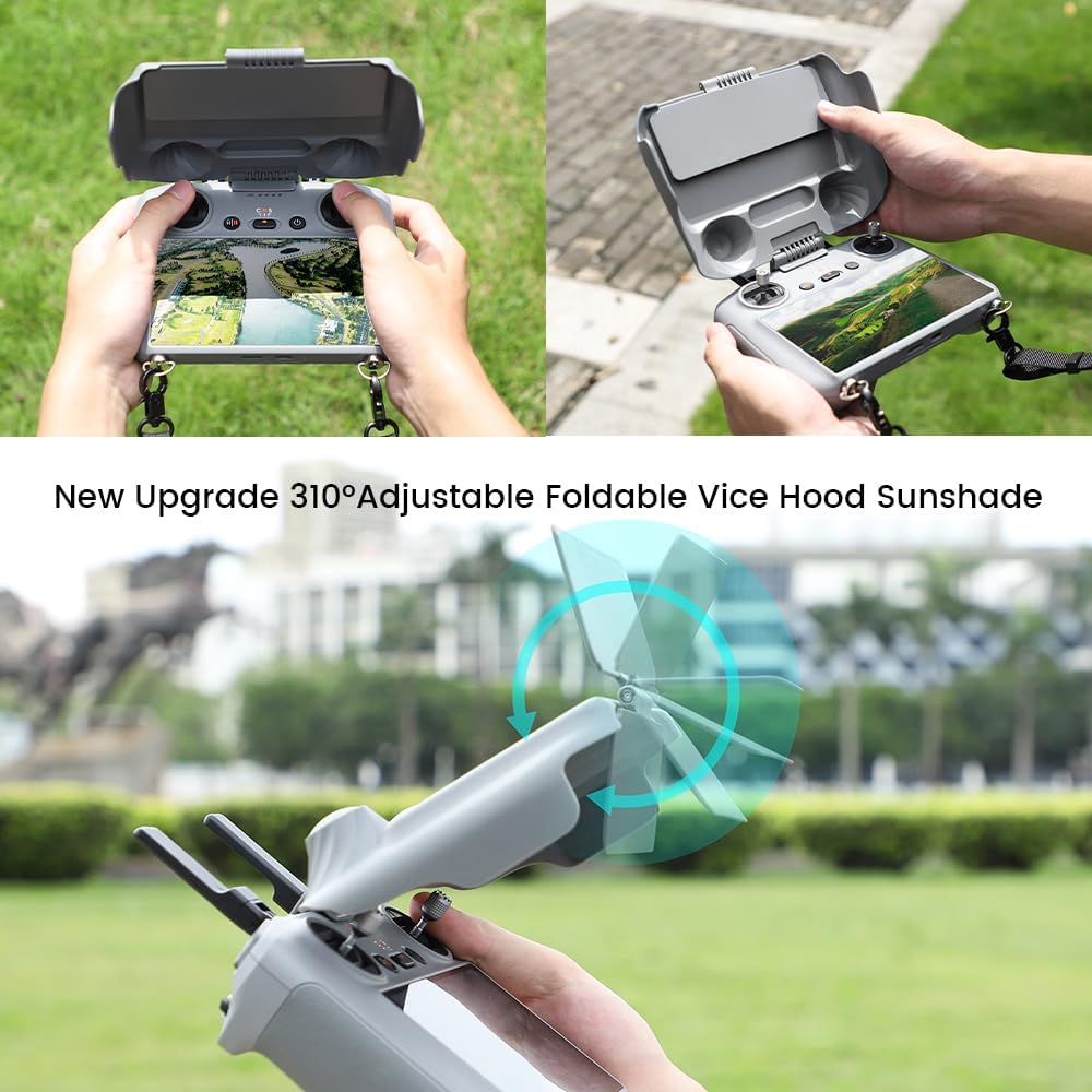Mini 4 ProAir 3 Accesorios 3 en 1 Sun HoodParasol Protector para DJI RC 2 Control remoto Joysticks Cubierta Pantalla Completa Accesorios