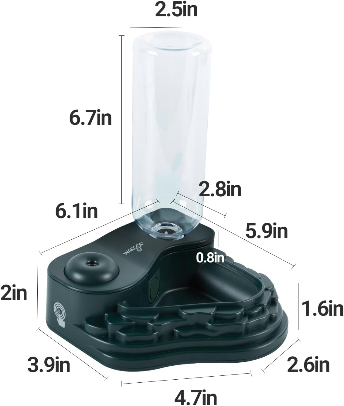 Nebulizador de reptiles y cuenco de agua para reptiles 2 en 1, mini humidificador de reptiles y plato de agua de reptiles para reptiles, anfibios,