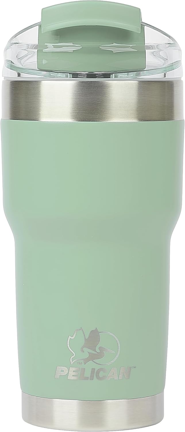 Pelican Hydration Pelican Traveler – Vaso aislado al vacío de 22 onzas, de acero inoxidable, doble pared, con tapa doble, taza de café aislada con