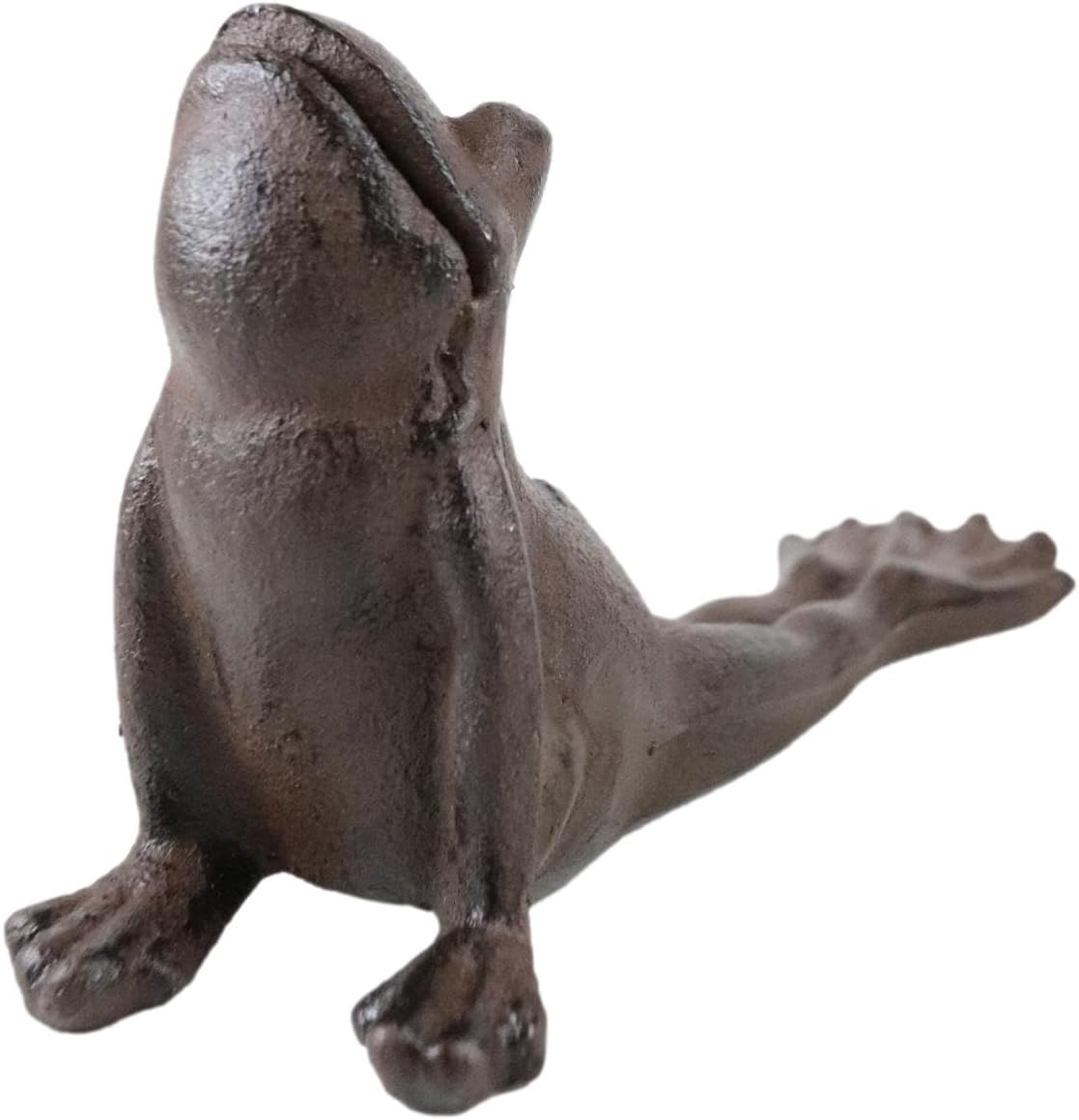 Ebros Gift Tope de puerta de hierro fundido rústico con diseño de rana de sapo para yoga, decorativo, coleccionable, estatua de cuña