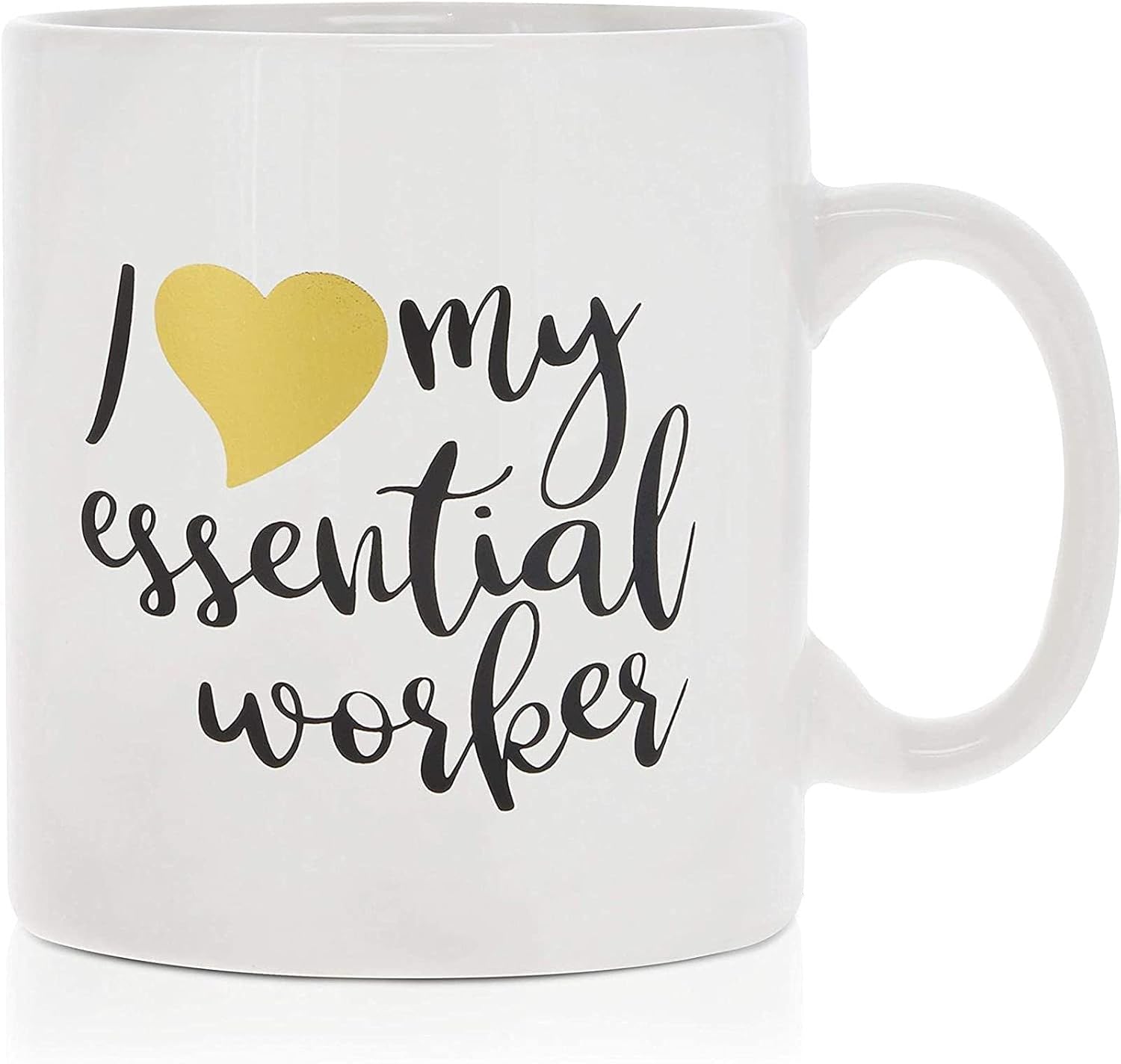 Okuna Outpost Taza de café de cerámica, I Love My Essential Worker (15 oz)
